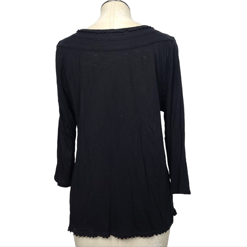 Lucky Brand Black Embroidered Shirt L - Picture 5 of 9